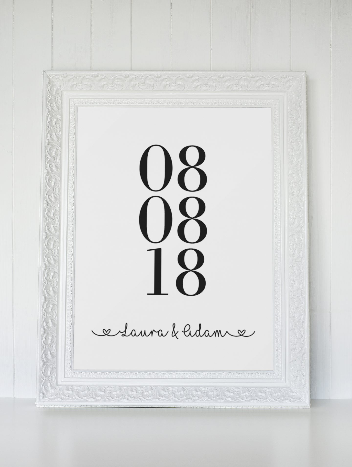 Personalised Anniversary Date With Names Valentine's Day Home Wall Decor Print-1